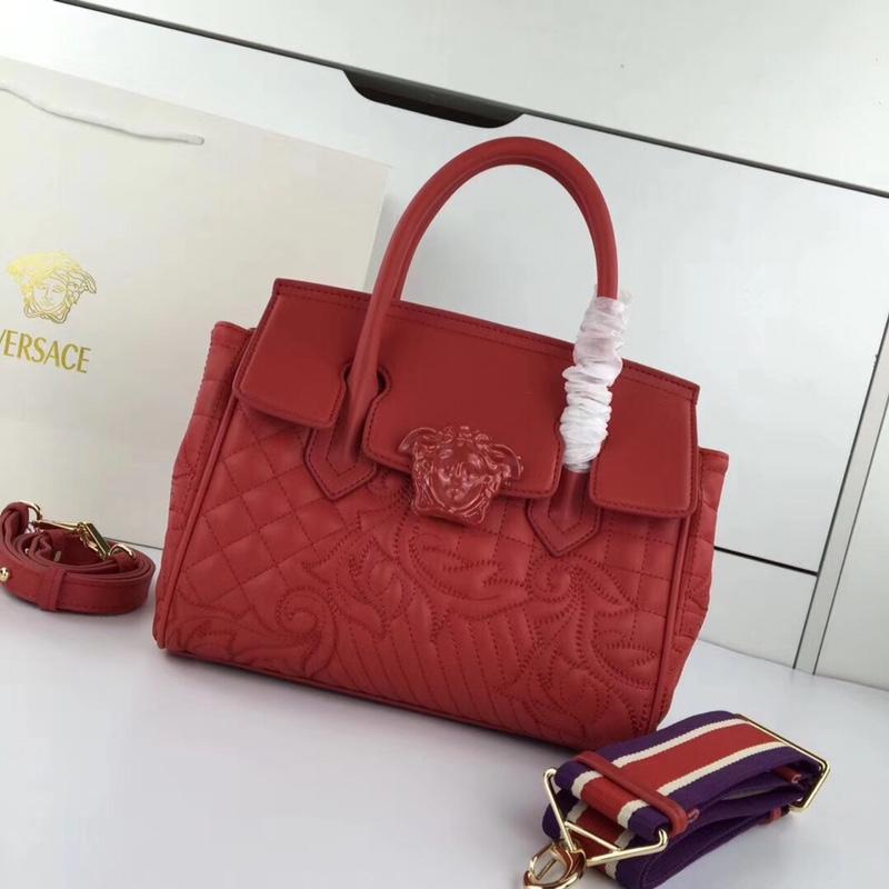 Versace Chain Handbags DBFF452 full leather embroidered red